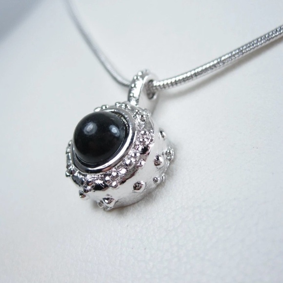 Nina Ricci Rhodium Plated Necklace with Enamel - 16-18